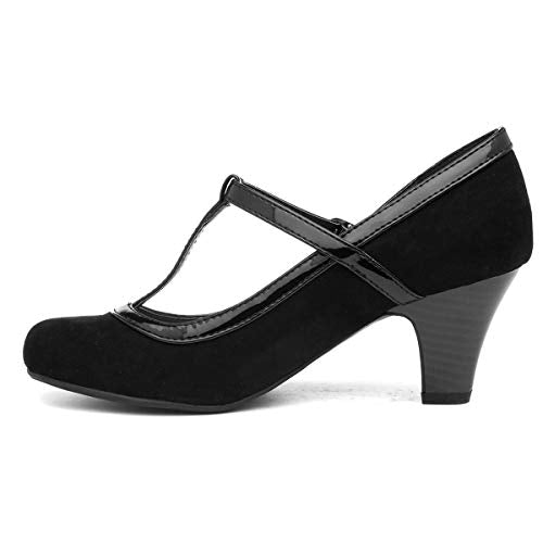 Black t bar court shoes shop