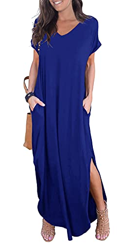 Maxi Dress GRECERELLE Women's Casual Loose Pocket Long Dress Short