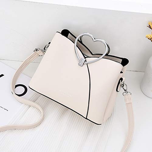 NICOLE & DORIS Fashion Handbag for Women Top Handle Bag PU Leather  Messenger Bag Waterproof Shoulder Bag Ladies Crossbody Bag With Heart  Shaped Handle