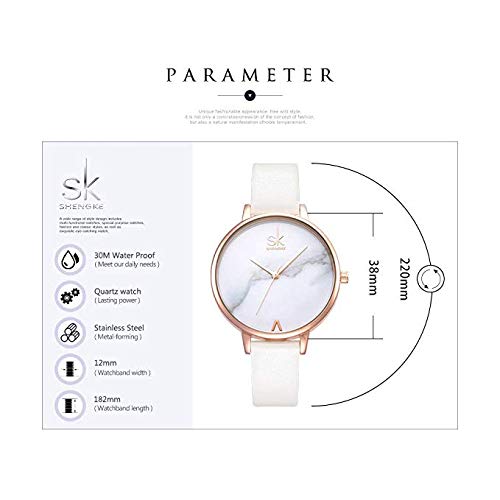 SK Fashion Women Watches Leather Band Simple Decent Casual Waterproof Style Heist