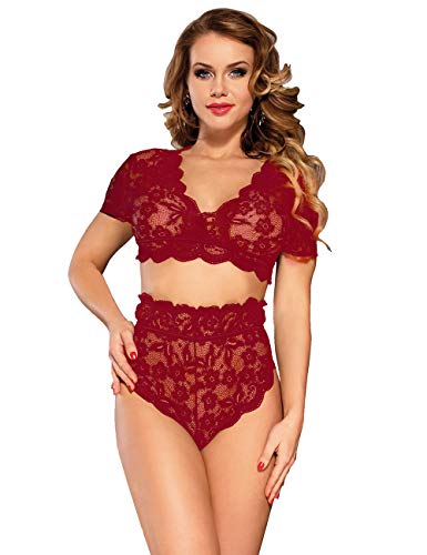 ohyeahlady Women Lingerie Set Sexy Lace Bra Bralette and High