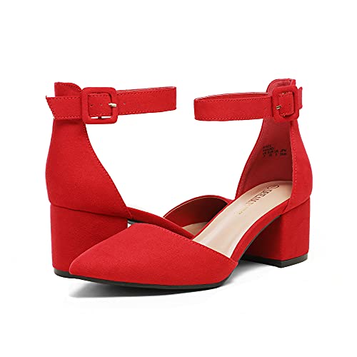 Low red online block heels