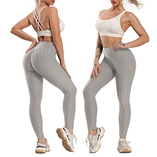 FITTOO Women Yoga Pants High Waist Scrunch Ruched Butt Lifting Workout  Leggings Sport Fitness Gym Push Up Tights