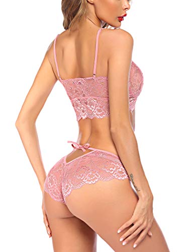 ohyeahlady Women Lingerie Set Sexy Lace Bra Bralette and High