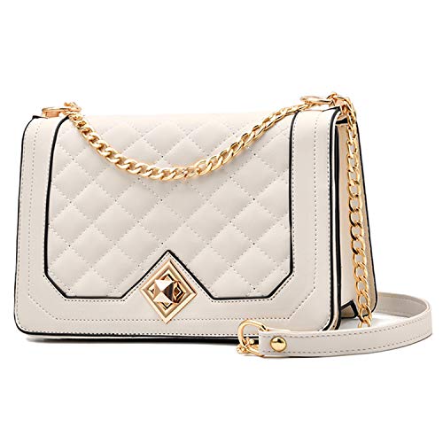 SG SUGU Small Quilted Shoulder Bag, Trendy Designer Crossbody Purse with  Chain Strap For Women