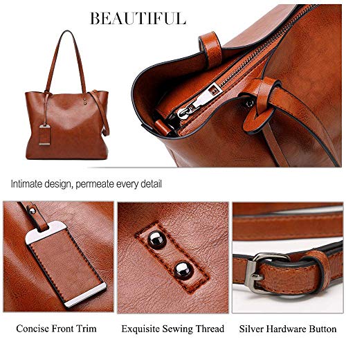 Aileese Womens Soft Leather Handbags Large Capacity Retro Vintage Top Style Heist