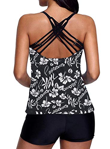 Gradient Colour Tankini Set Top with Shorts Low Waist Sporty Swimsuit –  Style Heist