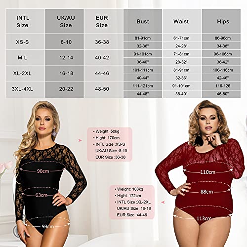 Women Lingerie Mesh Lace Long Sleeve Leotard Bodysuit – Style Heist