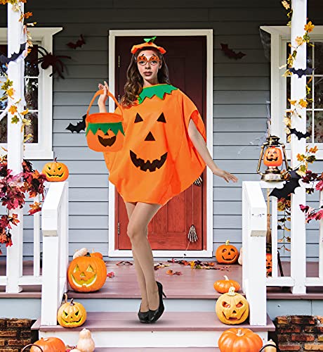 pumpkin ladies fancy dress Funnlot Halloween Costume Adult Women Pumpkin Halloween Costumes Halloween Pumpkin Pimpkin Outfit with Hat Pumpkin Bag Pumpkin Glasses for Halloween Adult Pumpkin Costume Burning Man