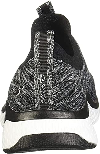 Skechers SOLAR FUSE LITE JOY Women s Low Top Trainers Black Black White Knit Mesh Trim Bkw