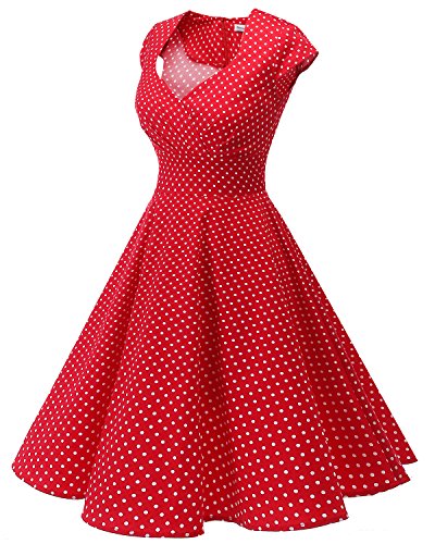 bbonlinedress Women s 50s 60s A Line Rockabilly Dress Cap Sleeve Vinta Style Heist