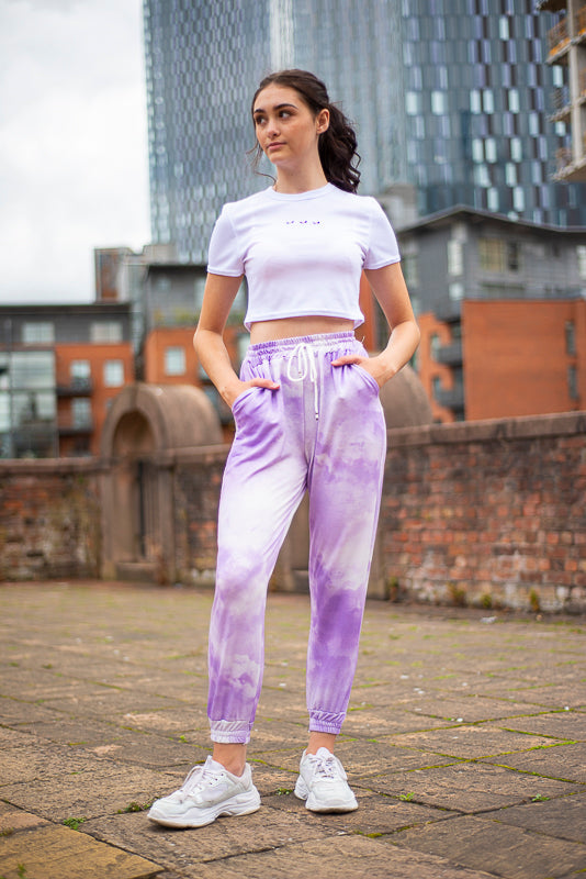 Tie Dye Jogger ONE Size Lilac white 30% OFF code NEW30 – Style Heist