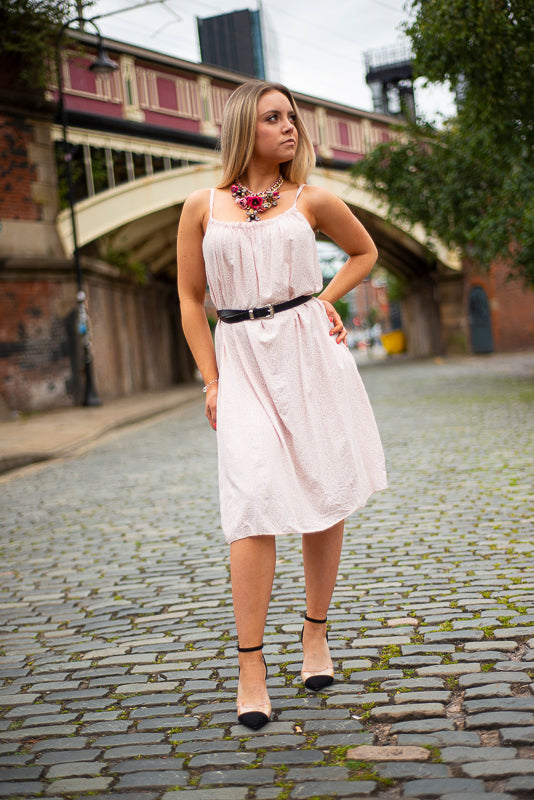 Peach and white outfit for best sale ladies